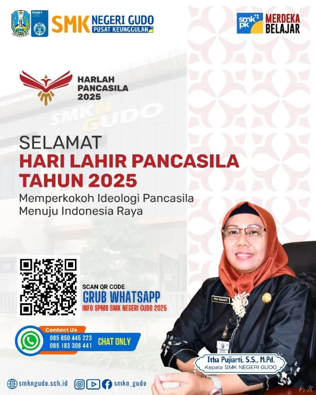 Selamat
Hari Lahir Pancasila 1 Juni 2025
memperkokoh ideologi pancasila menuju indonesia raya